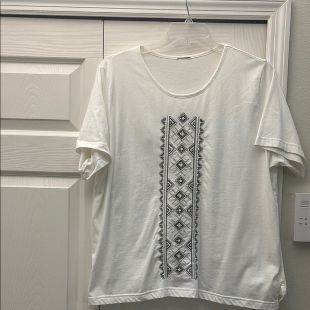 White Embroidered Women's Top